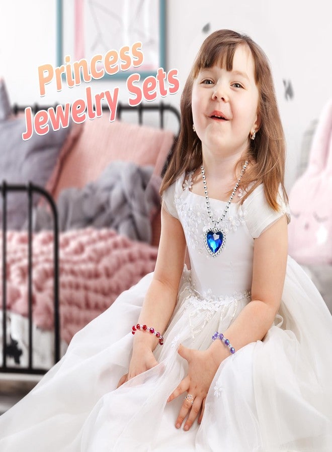 xFFFun 36pcs Princess Play Jewelry Set for Little Girls Ages 4-6, Kids Costume Dress Up Jewelry Necklace Bracelet Rings for Toddlers, Childrens Princess Valentines Party Favors Gift 3 4 5 6 7 8 Year Old Girl - Image 4